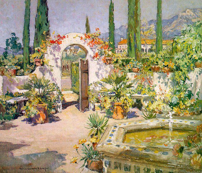 Colin Campbell Cooper A Santa Barbara Courtyard oil painting image